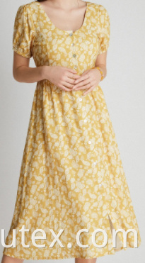 Gelbdruckkleid yellow print dress